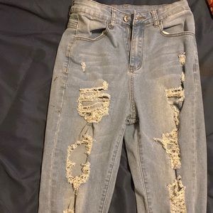 Rippled SHEIN skinny jeans little high rides